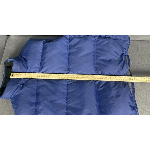Gap Vest Men Small Blue Down Filled Puffer Zip Out Hood Pockets Gorpcore - Picture 16 of 16